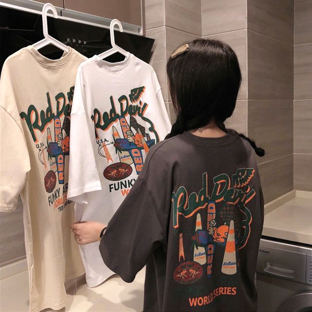 루시 프린팅 오버핏 반팔티 SD-250406