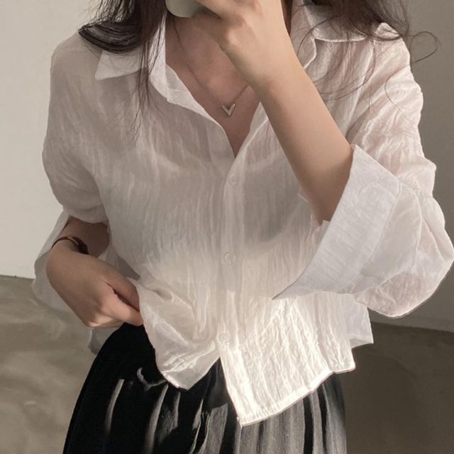 시스루블라우스 블라우스가디건 루즈핏셔츠 봄가디건