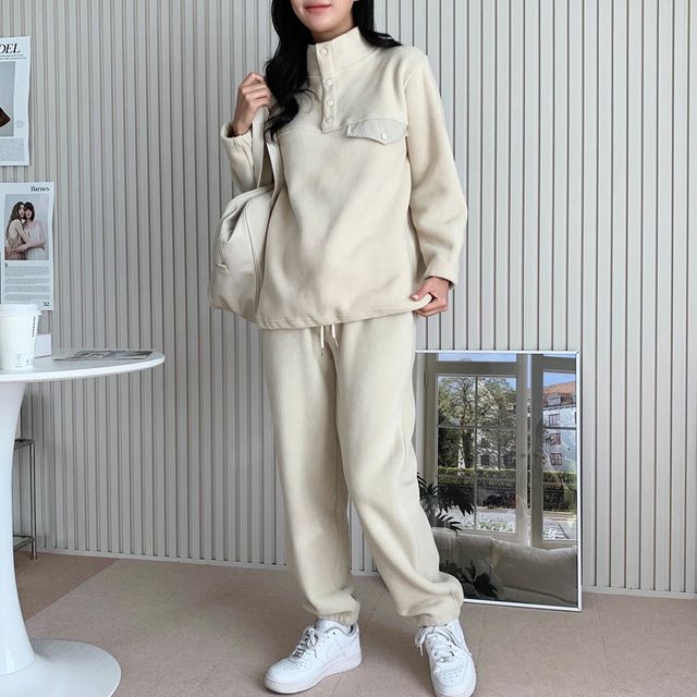 캠크루 여자 스냅풀오버 조거 세트 SD-241128W