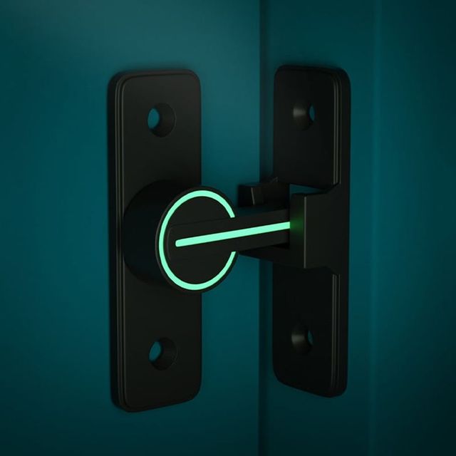 야광 안전 도어락 블랙 문걸쇠 잠금쇠
