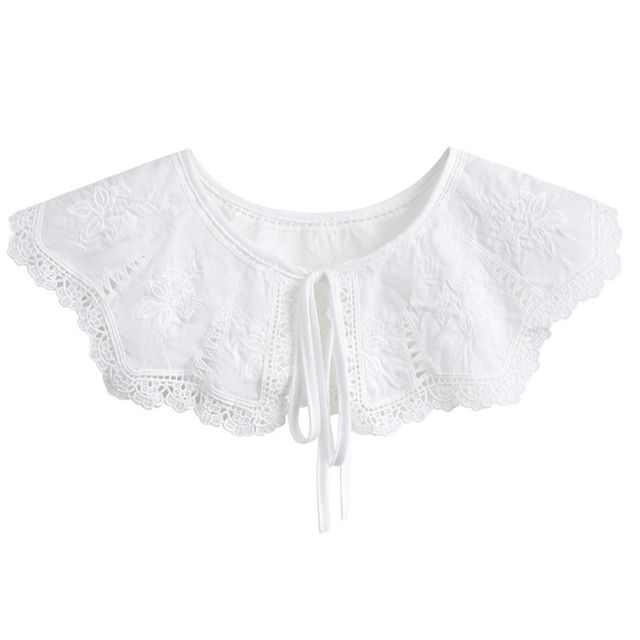 레이스 라운드 리본 페이크카라 이너 블라우스