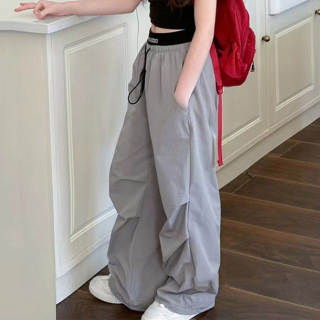 달킨 허리밴딩 셔링 와이드팬츠 SD-250315