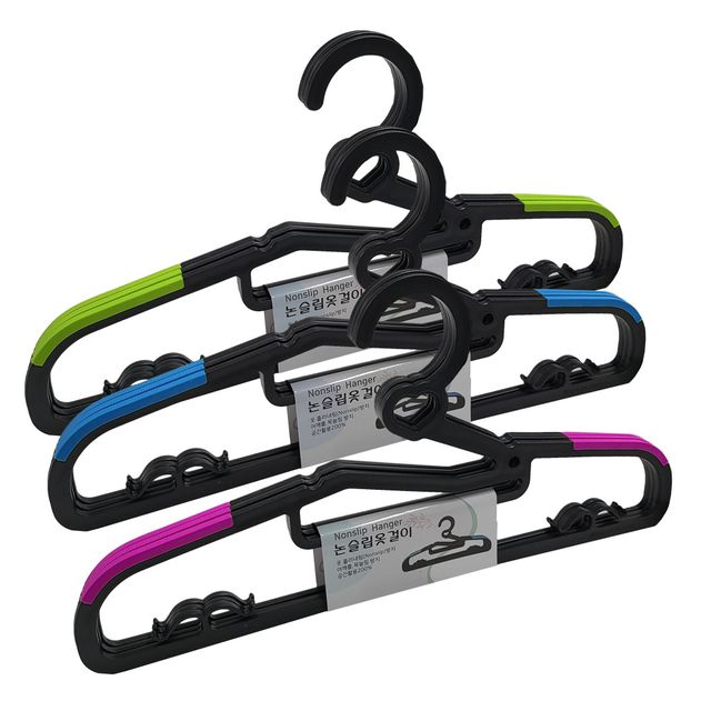 한아름리빙726 국산 논슬립 옷걸이 3P 목늘어짐방지