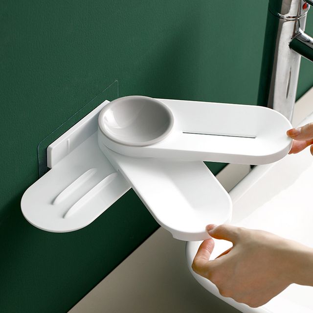 장만A731 회전 4구 다용도 비누케이스 비누받침 테이프 부착식 걸이대 욕실용품