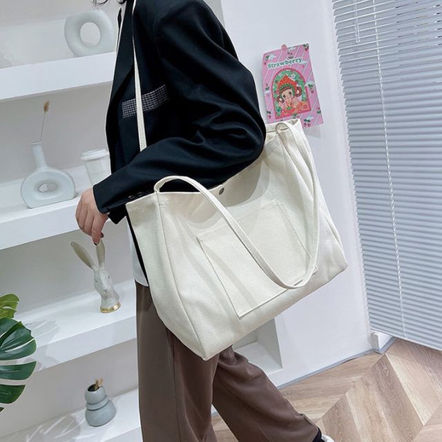 대용량 캔버스 포켓 숄더백 가벼운 숄더백 사계절가방