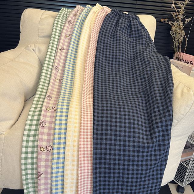 체크 밴딩 홈웨어 팬츠 OSM-1005966