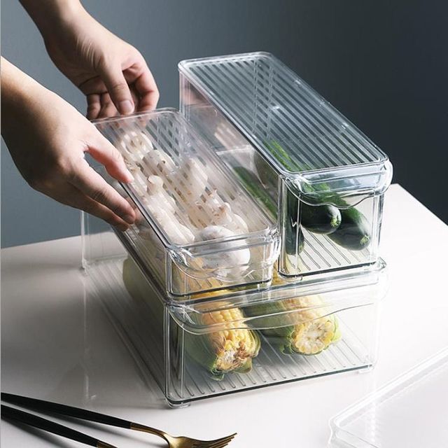 키밍 냉장고 정리 수납 트레이 투명 케이스 3개 세트