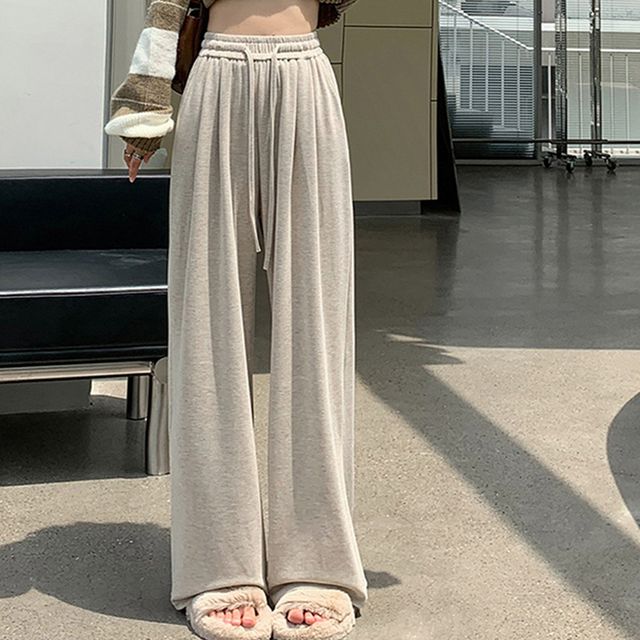 벨벳 안감 루즈핏 와이드 롱 팬츠 OSM-1006295
