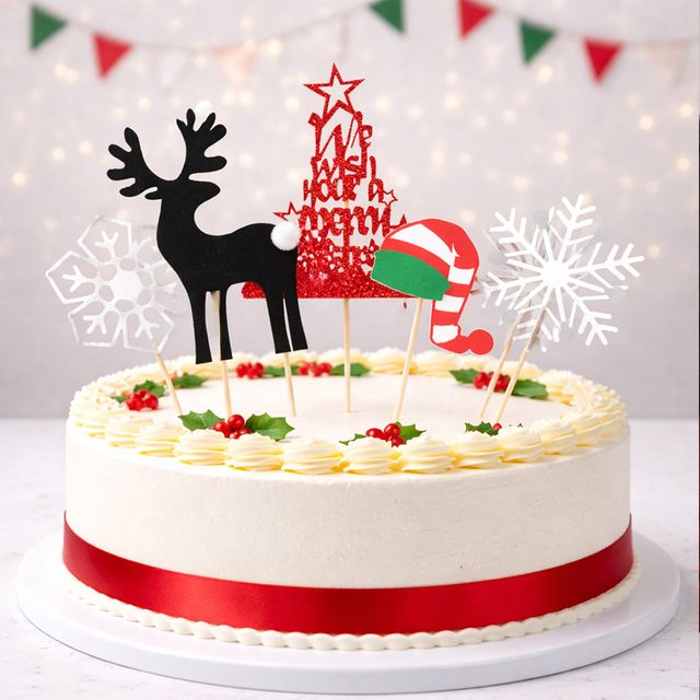 눈꽃사슴 크리스마스 케이크 토퍼 MIR-1007102