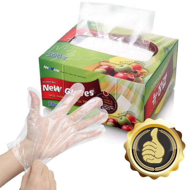 뉴장갑 500매 뽑아쓰는 대용량 위생장갑 비닐장갑