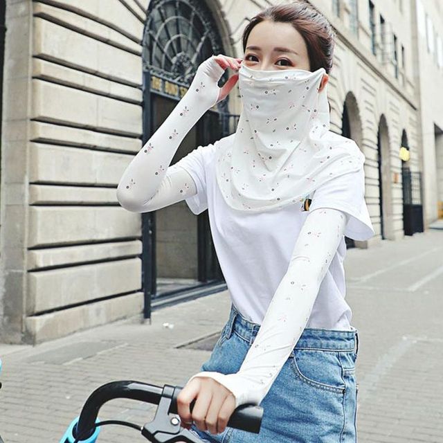 키밍 꽃무늬 자외선 차단 쿨 토시 아웃도어 햇빛가리개