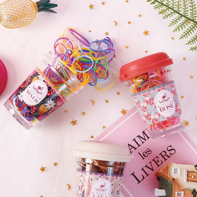 보틀 머리끈 헤어끈 머리 묶기 고무줄 세트 130pcs