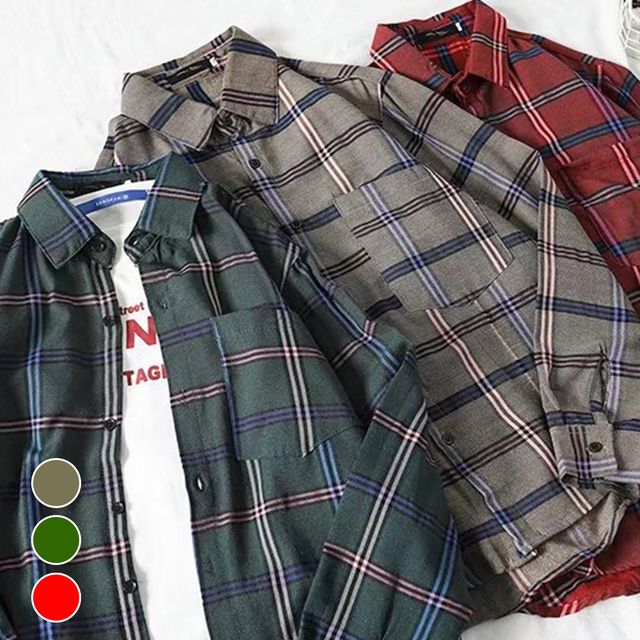 남자 캐쥬얼 체크 무늬 남방 URD-099