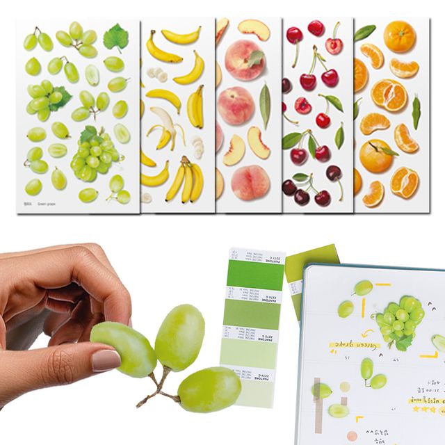 다이어리 꾸미기 과일스티커 모음 포도 바나나 체리