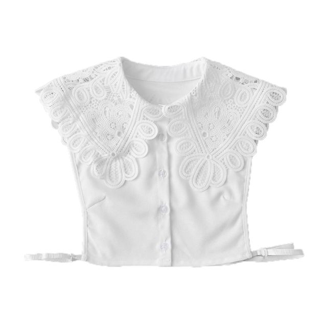 와이드 펀칭 레이스 페이크 카라 이너셔츠 넥케이프