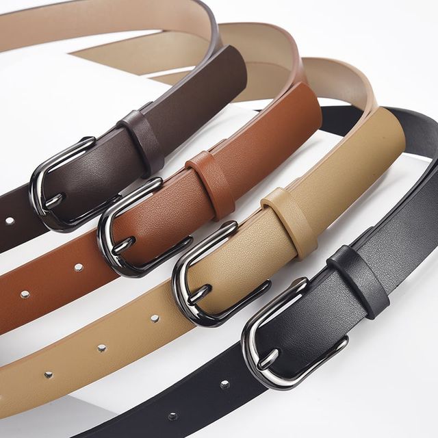 기본 블랙버클 가죽 벨트 허리띠 남여공용 포인트