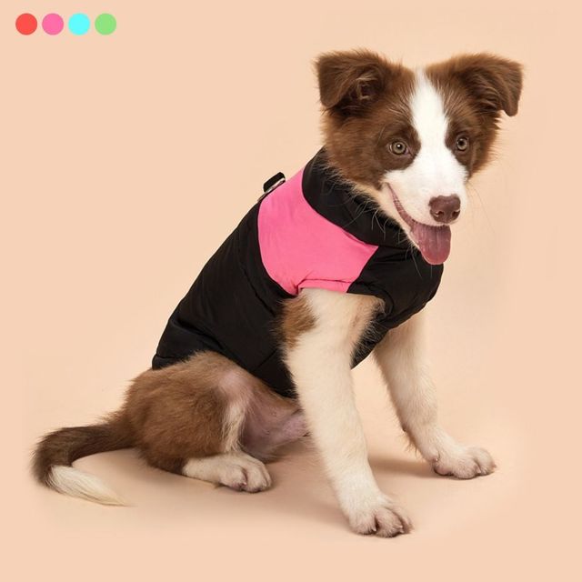 키밍 대형견 겨울 패딩 조끼 하네스 반려동물 의류