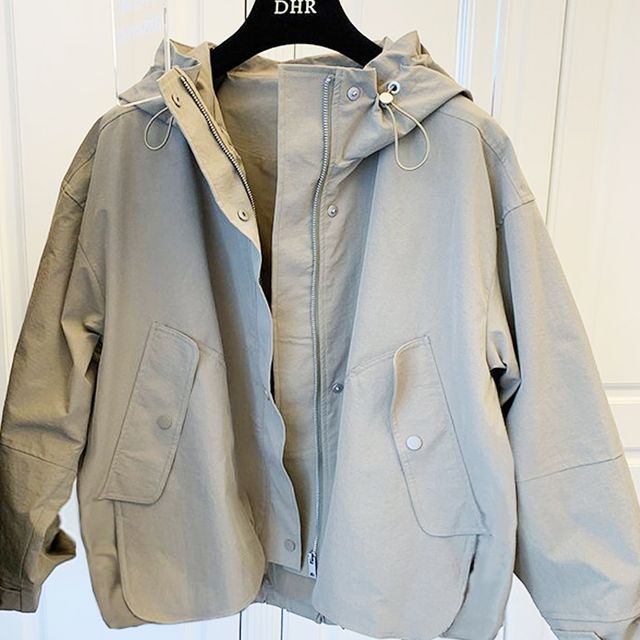 후드 사파리 야상 자켓 봄 가을 바람막이 아우터