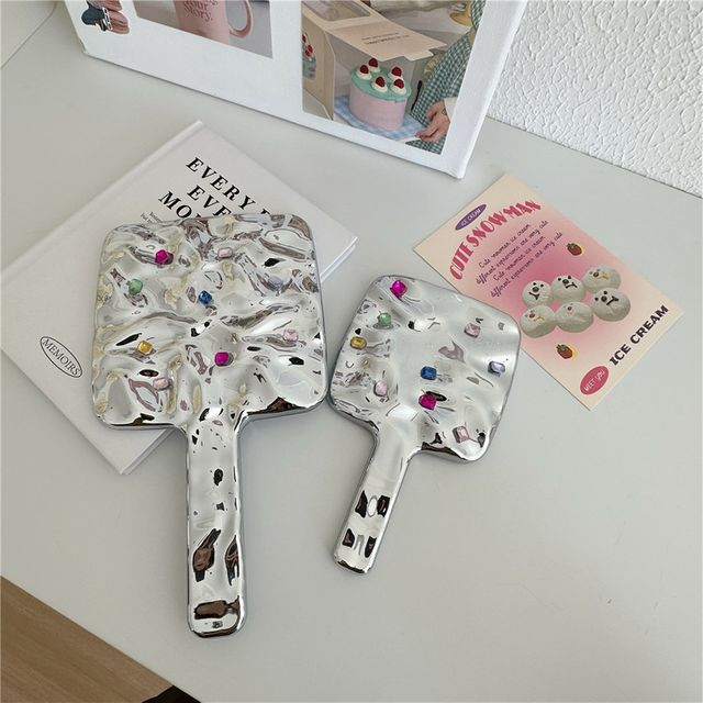 휴대용 다이아몬드 사각 손거울 메이크업 미용 소형