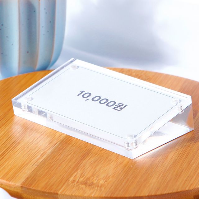 경사 자석 투명 아크릴 가격표 홀더 메뉴판 90x55mm