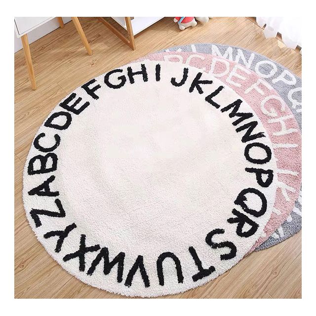 거실 레터링 발매트 러그 카펫 카페트 원형 100cm