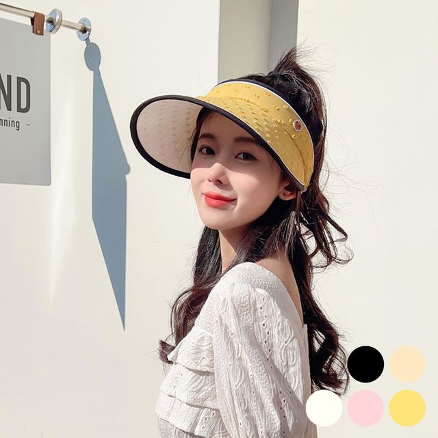 큐빅 브로치 패턴 썬캡 URD-375