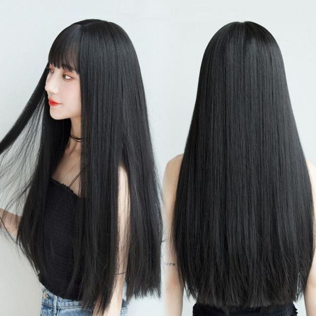 자연스러운 긴 생머리 여성 통가발 스타일링 가발