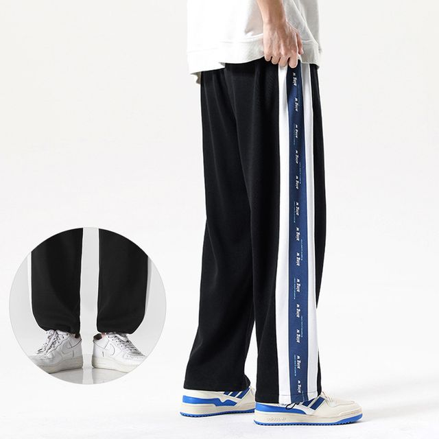 스트링 조거팬츠 남성 사계절 밴딩 츄리닝 일자바지