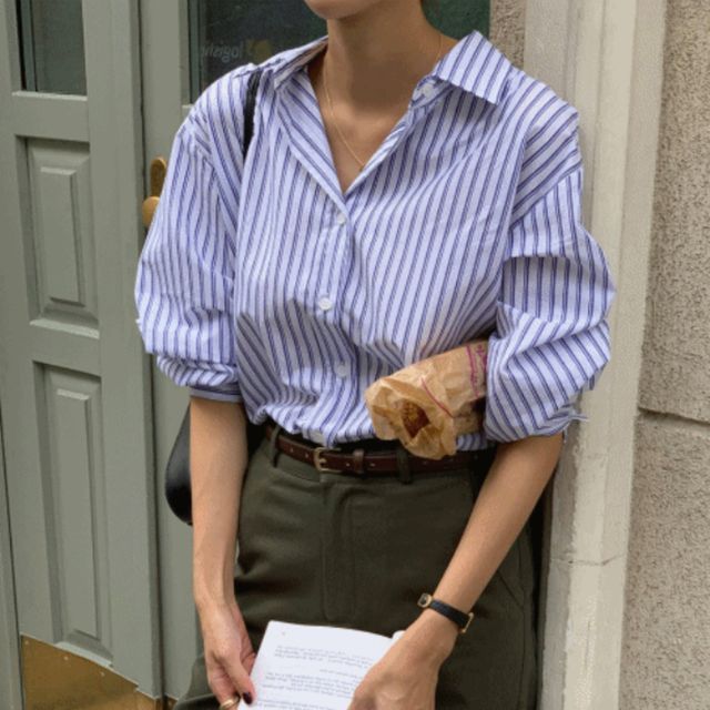 클래식 파리 무드 스트라이프 셔츠 SNY-0026