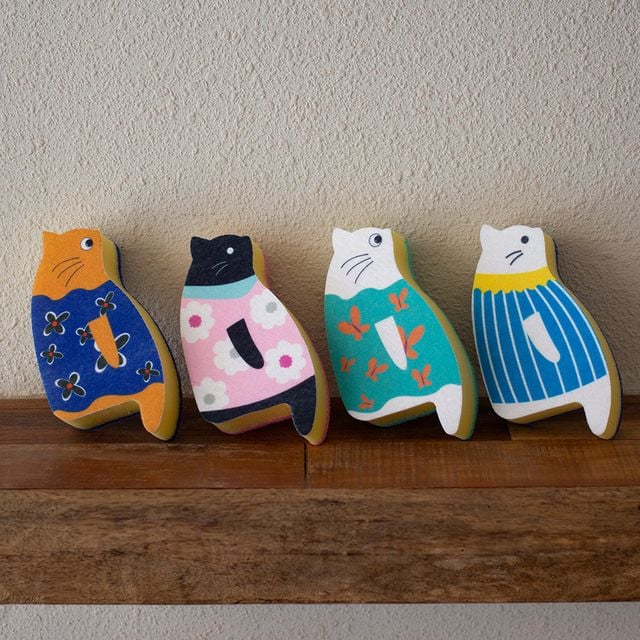 앉아있는 고양이 수세미 CHS-1005585