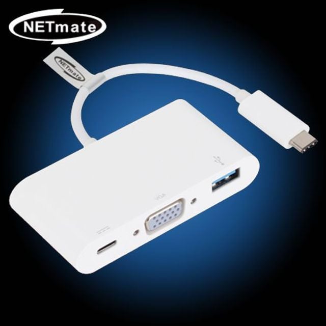 넷메이트 USB3.1 TypeC to VGA 컨버터 영상 변환 장치