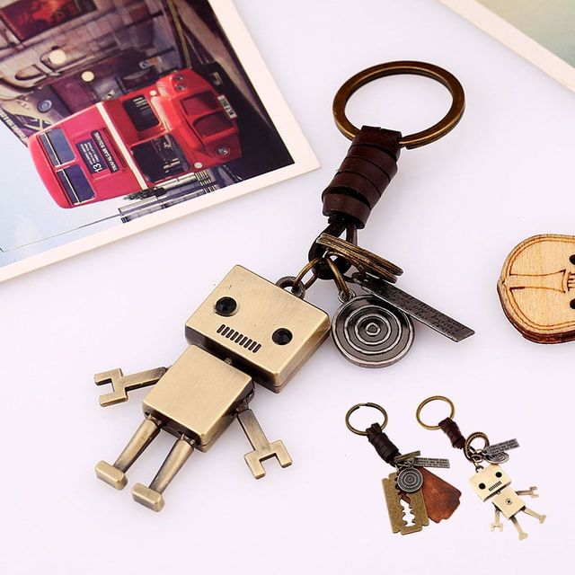 가죽 키링 키홀더 로봇 열쇠고리 가방 자동차 선물