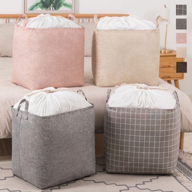 키밍 대용량 패브릭 수납 파우치 이불 보관 75 100