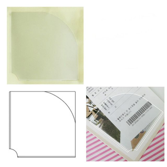 [ 코너형 포켓 라벨테이프 소형 30매 80x80 ] 다이어리 바인더 코너스틱 윈디커 포스트포켓