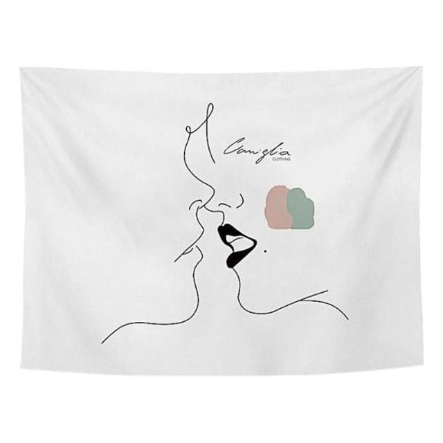 화이트 태피스트리 벽장식 인테리어 거실 카페용 소품