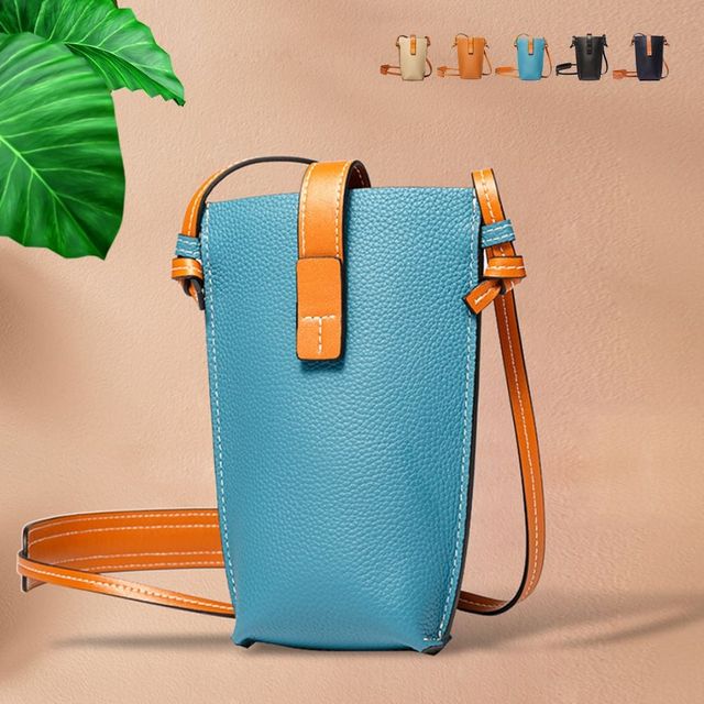 키밍 소가죽 핸드폰 가방 미니 크로스백 카드 수납 가능 가벼운 여행용 가방