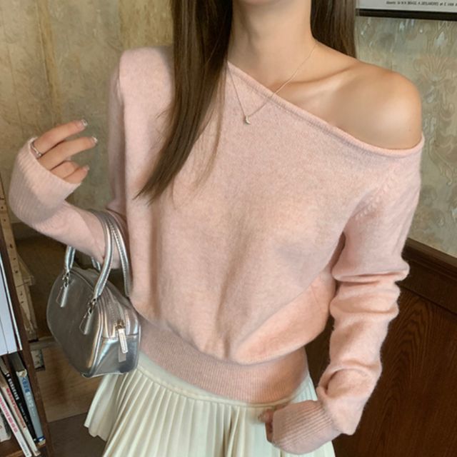 입술넥 언발핏 스판 니트 JSD-1003668