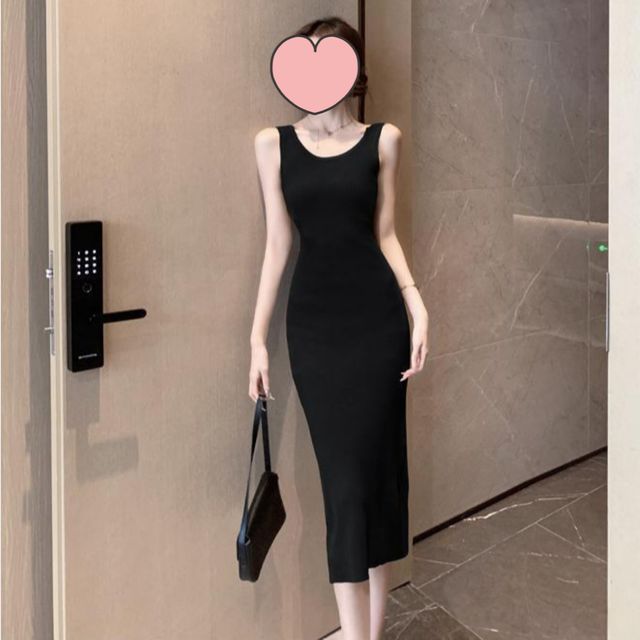 백트임 슬림핏 니트 롱드레스 SNY-0038