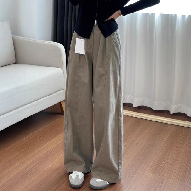 핀턱 와이드 폴리코튼 롱 와이드 팬츠 MFNC-1007410