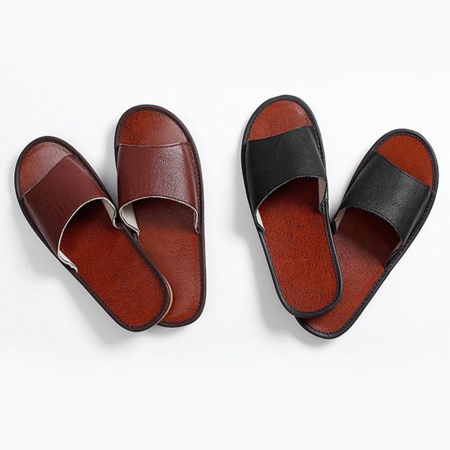 남녀 공용 가죽 슬리퍼 실내화 거실화 하우스 신발