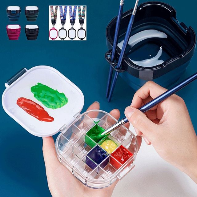 키밍 수채화 물통 휴대용 미술용품 케이스