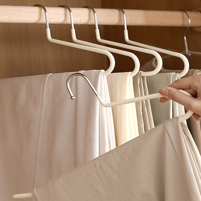장만A722 논슬립 PVC코팅 휘어진 철제 바지걸이 5P 속옷 모자 옷걸이 고리