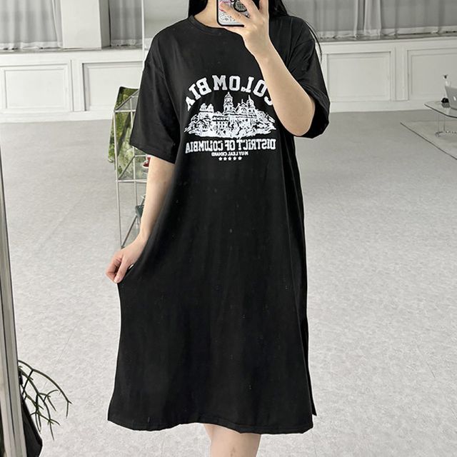 콜롬비아 오버핏 반팔 원피스 LM-0346