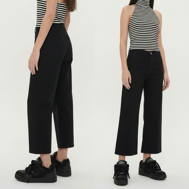 원버튼 스판 허리밴딩 와이드 팬츠 JEB-1006754