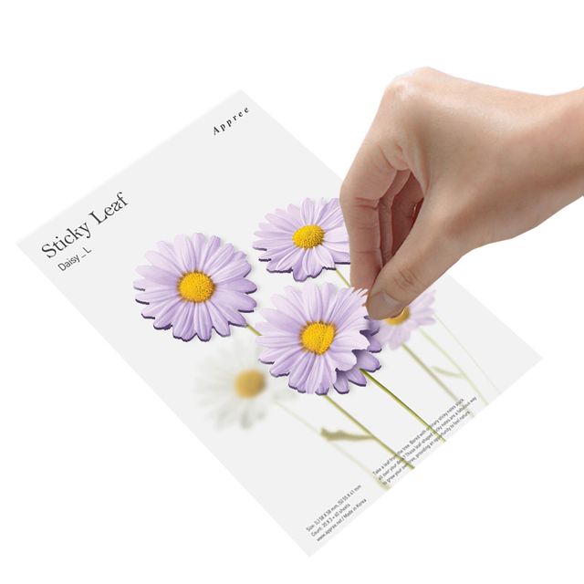 데이지 외 대형 스티커리프 모음 점착메모지 꽃잎