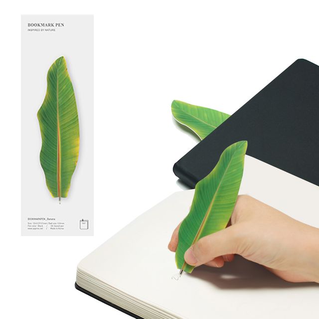 도토리 잎사귀 북마크펜 1P 책갈피 볼펜 디자인문구