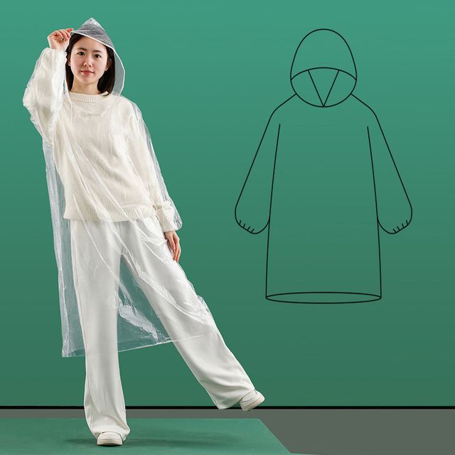 장만A692 일회용 우의 레인코트 5개 프리사이즈 비옷 비닐 투명 성인용