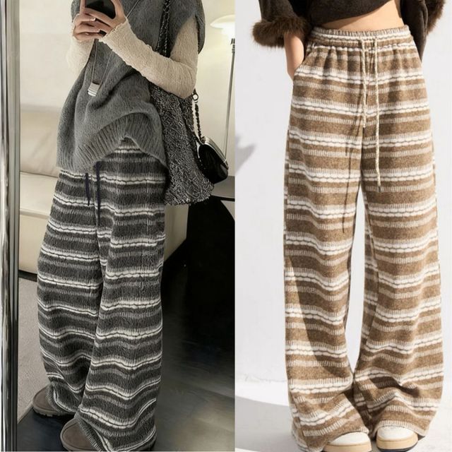 에스닉 포그 니트 스트라이프 퍼 팬츠 SWC-1005483