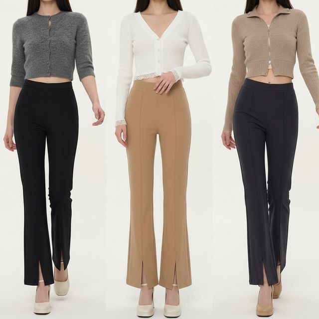 여성 슬릿 포인트 하이웨스트 스판 슬랙스 JEB-1007175