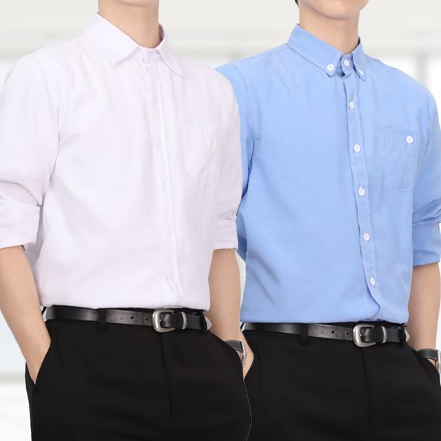남성 셔츠 링클프리 옥스포드 무지 긴팔 셔츠